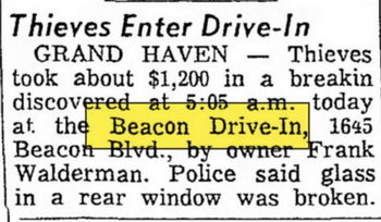 Beacon Drive-In - Aug 1970 Break-In With Address Given (newer photo)